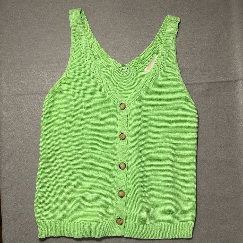 LOFT 100% cotton green vest size Small
